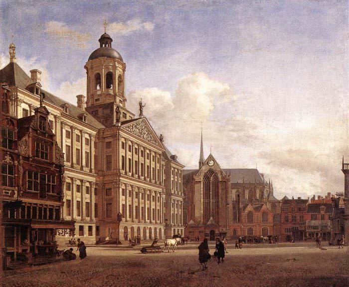 HEYDEN, Jan van der The New Town Hall in Amsterdam after Spain oil painting art